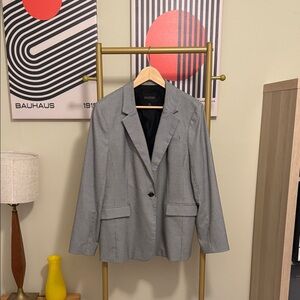 Houndstooth Single-Button Blazer